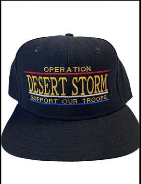 Vintage New Era Operation Desert Storm Support Our Troops Snapback Hat Medium-La
